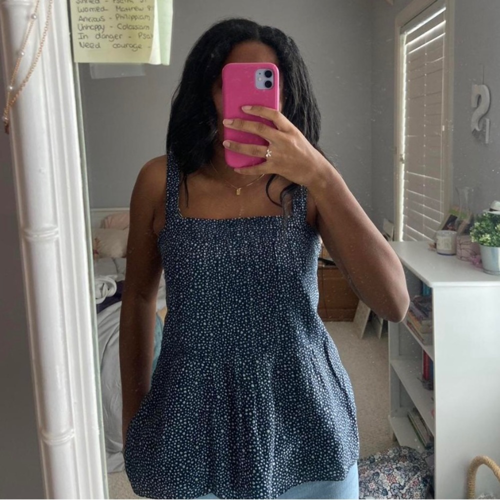 gap navy patterned tank top